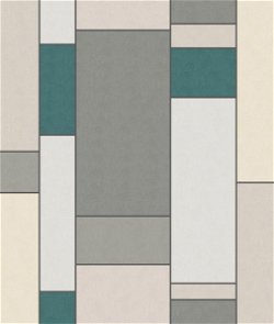 Seabrook Designs De Stijl Geometric Perry Teal & Frosted Petal Wallpaper
