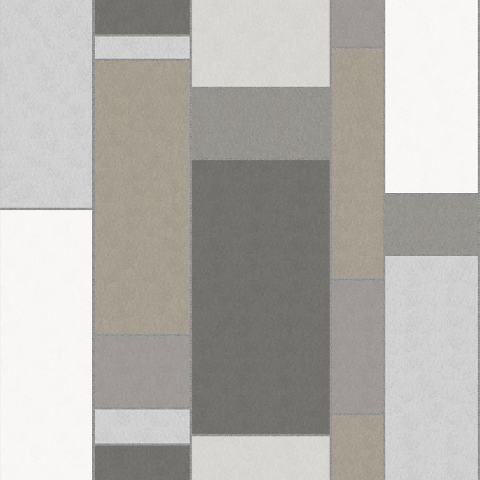 Seabrook Designs De Stijl Geometric Hammered Steel &amp; Metallic Silver Wallpaper image 1 of 2