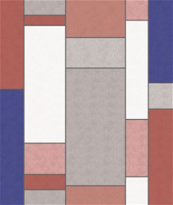 Seabrook Designs De Stijl Geometric Cobalt & Red Brick Wallpaper