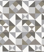 Seabrook Designs Lozenge Geometric Silver & Antique Bronze Wallpaper