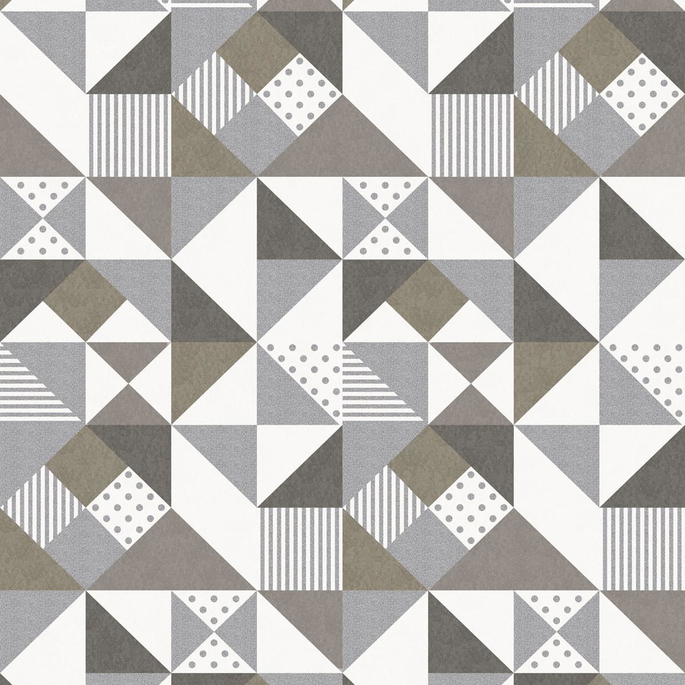 Seabrook Designs Lozenge Geometric Silver &amp; Antique Bronze Wallpaper image 1 of 2
