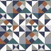 Seabrook Designs Lozenge Geometric Indigo & Burnt Orange Wallpaper