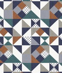 Seabrook Designs Lozenge Geometric Indigo & Burnt Orange Wallpaper