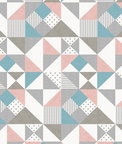 Seabrook Designs Lozenge Geometric Metallic Silver & Perry Teal Wallpaper