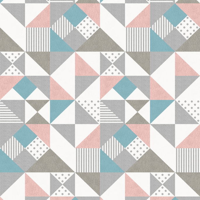 Seabrook Designs Lozenge Geometric Metallic Silver &amp; Perry Teal Wallpaper image 1 of 2