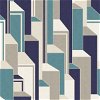 Seabrook Designs Deco Geometric Perry Teal & Indigo Wallpaper - Image 1