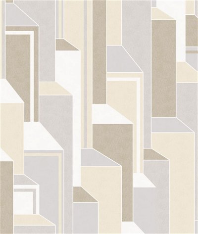 Seabrook Designs Deco Geometric French Vanilla & Pavestone Wallpaper