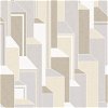 Seabrook Designs Deco Geometric French Vanilla & Pavestone Wallpaper - Image 1