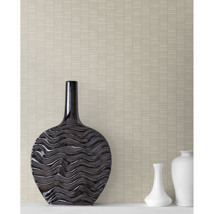 Seabrook Designs Deco Spliced Stripe Dove Wallpaper image 2 of 4
