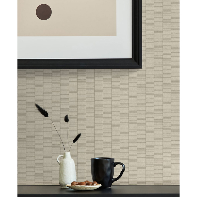 Seabrook Designs Deco Spliced Stripe Dove Wallpaper image 4 of 4