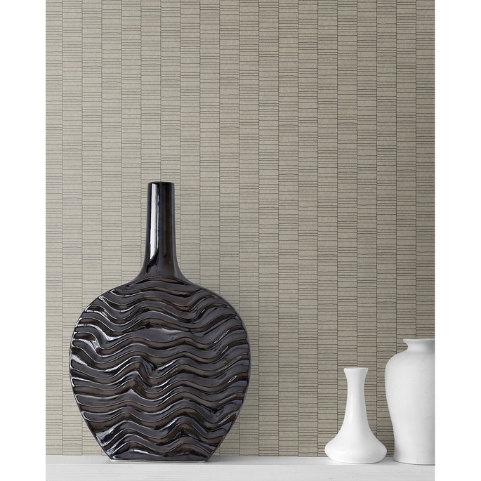 Seabrook Designs Deco Spliced Stripe Nobel Grey Wallpaper image 2 of 3