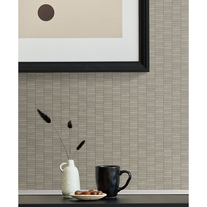 Seabrook Designs Deco Spliced Stripe Nobel Grey Wallpaper image 3 of 3