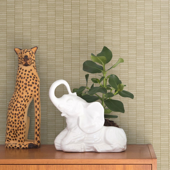 Seabrook Designs Deco Spliced Stripe Metallic Gold &amp; Parchment Wallpaper image 2 of 3