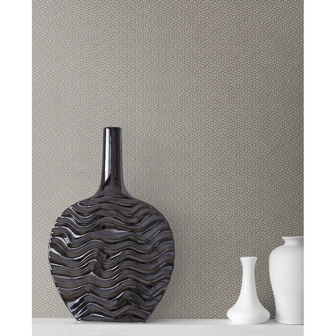 Seabrook Designs Spiro Geometric Pavestone Wallpaper image 2 of 3
