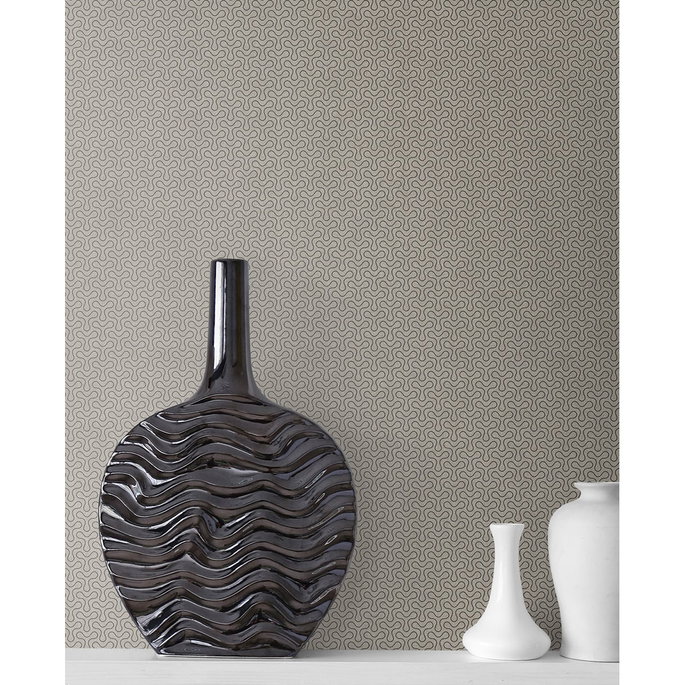 Seabrook Designs Spiro Geometric Pavestone Wallpaper image 2 of 3