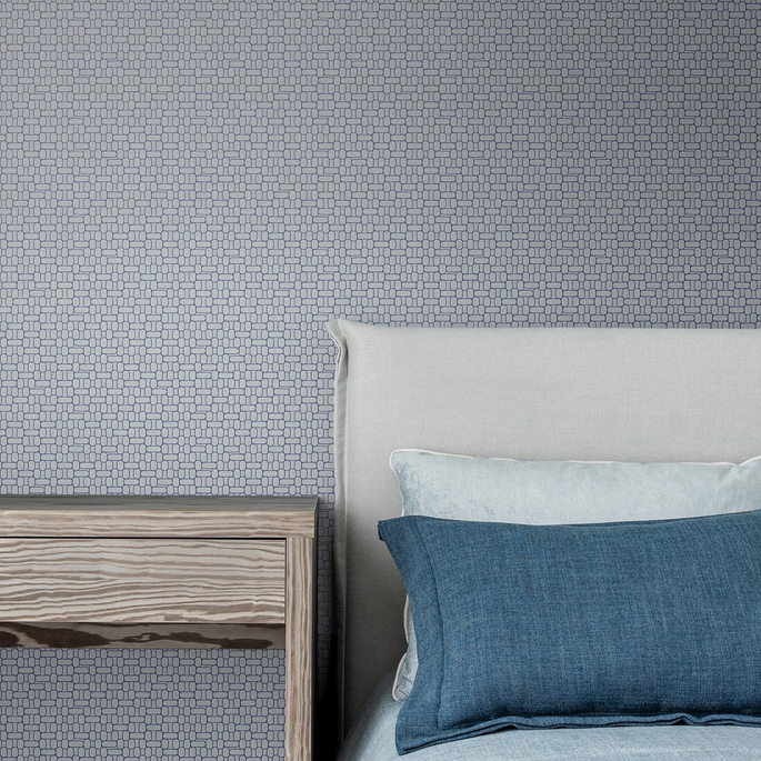 Seabrook Designs Capsule Geometric Skylight &amp; Navy Wallpaper image 2 of 2