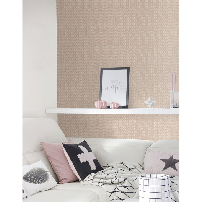 Seabrook Designs Capsule Geometric Pastel Pink Wallpaper image 2 of 2