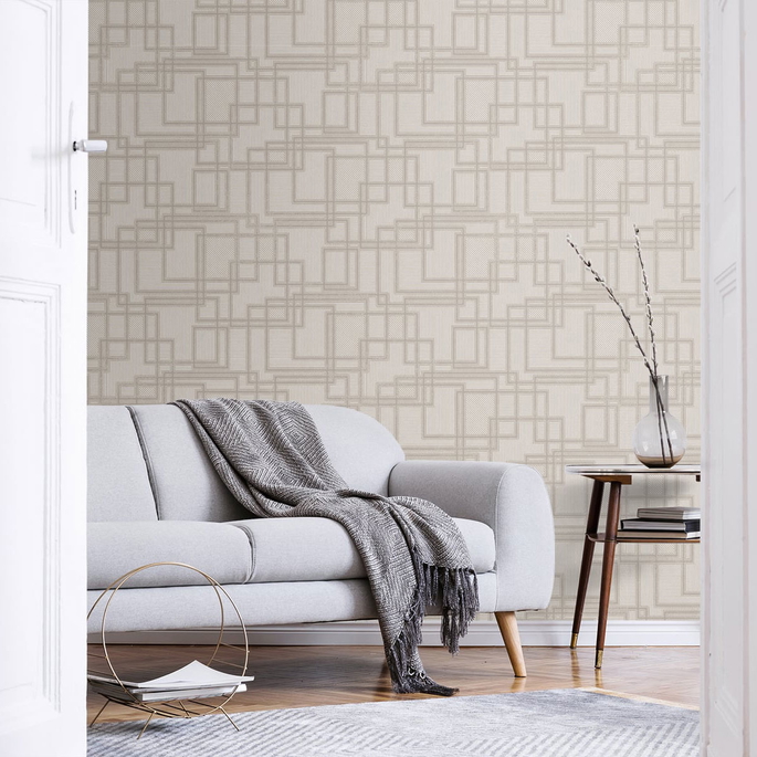 Seabrook Designs Bauhaus Cityscape Laurent Grey Wallpaper image 2 of 3