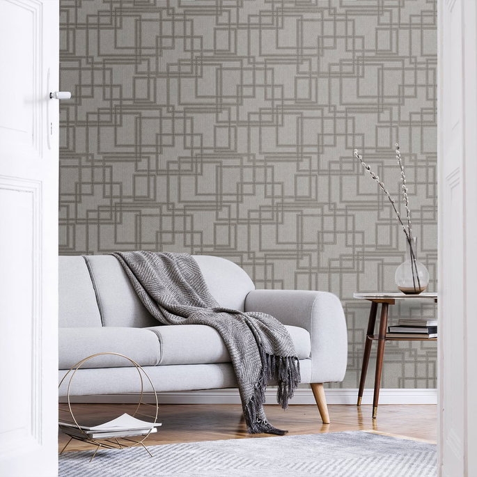 Seabrook Designs Bauhaus Cityscape Hammered Steel Wallpaper image 2 of 3