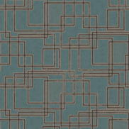 Seabrook Designs Bauhaus Cityscape Perry Teal & Warm Stone Wallpaper