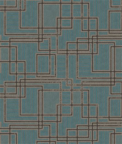 Seabrook Designs Bauhaus Cityscape Perry Teal & Warm Stone Wallpaper