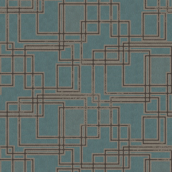 Seabrook Designs Bauhaus Cityscape Perry Teal &amp; Warm Stone Wallpaper image 1 of 2