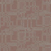 Seabrook Designs Bauhaus Cityscape Burgundy & Graphite Wallpaper