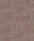 Seabrook Designs Bauhaus Cityscape Burgundy & Graphite Wallpaper