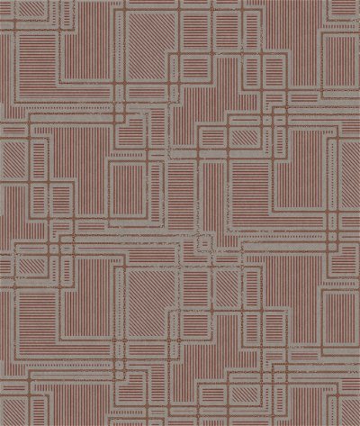 Seabrook Designs Bauhaus Cityscape Burgundy & Graphite Wallpaper