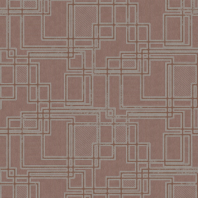 Seabrook Designs Bauhaus Cityscape Burgundy &amp; Graphite Wallpaper image 1 of 2