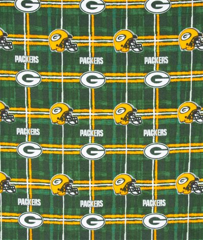 Fabric Traditions Green Bay Packers Plaid NFL Flannel Fabric