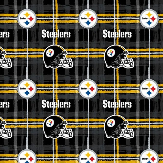 Fabric Traditions Pittsburgh Steelers Plaid NFL Flannel Fabric