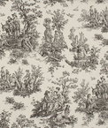 Premier Prints Colonial Black Linen Fabric