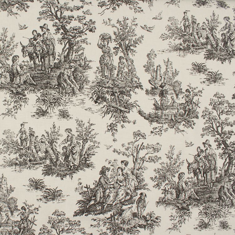 Premier Prints Colonial Black Linen Fabric