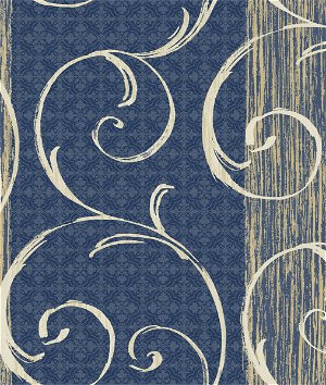 Seabrook Designs Notting Hill Prussian Blue & Metallic Gold Wallpaper