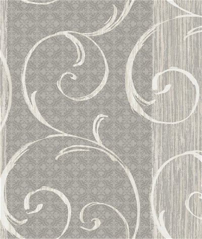 Seabrook Designs Notting Hill Gray & Metallic Silver Wallpaper