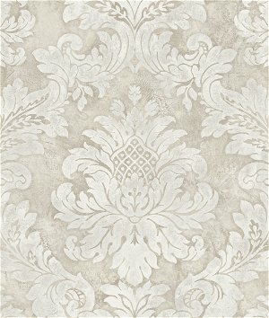 Seabrook Designs Hampstead Taupe & White Wallpaper