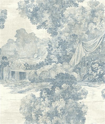 Seabrook Designs Lenox Hill Scenic Blue & Off-White Wallpaper
