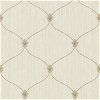 Seabrook Designs Lenox Hill Ogee Metallic Gold & Off-White Wallpaper - Image 1