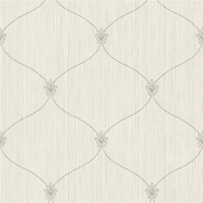Seabrook Designs Lenox Hill Ogee Off-White &amp; Gray Wallpaper