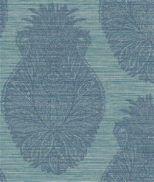 Seabrook Designs Peachtree Damask Blue & Teal Wallpaper