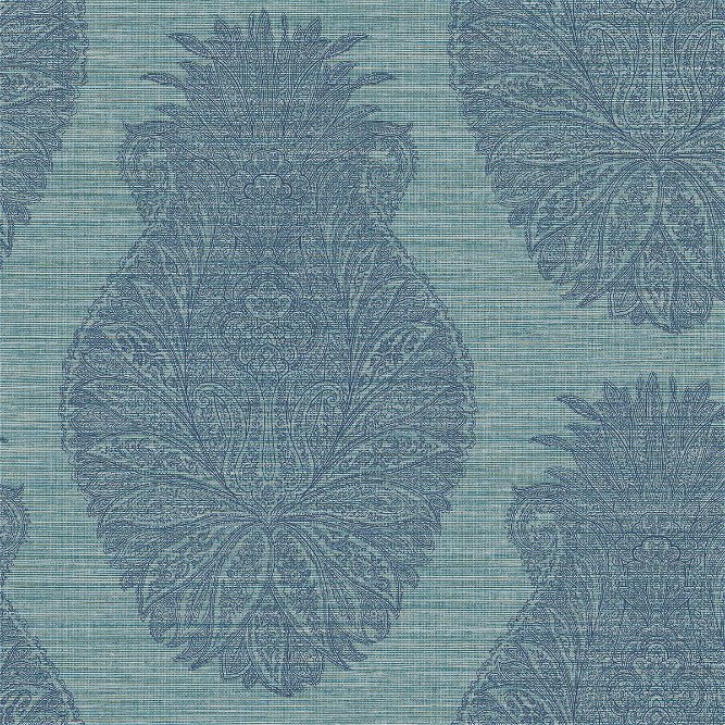 Seabrook Designs Peachtree Damask Blue &amp; Teal Wallpaper