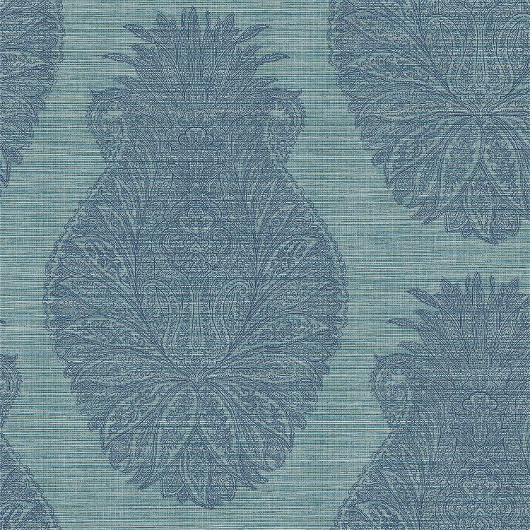 Seabrook Designs Peachtree Damask Blue & Teal Wallpaper