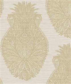 Seabrook Designs Peachtree Damask Gold & Off-White Wallpaper