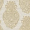 Seabrook Designs Peachtree Damask Gold & Off-White Wallpaper - Image 1