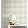 Seabrook Designs Newcastle Plaid Light Teal & Off-White Wallpaper - Image 2
