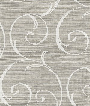 Seabrook Designs Notting Hill Scroll Gray & White Wallpaper
