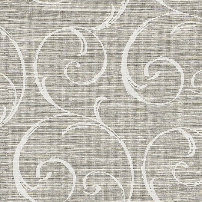 Seabrook Designs Notting Hill Scroll Gray &amp; White Wallpaper