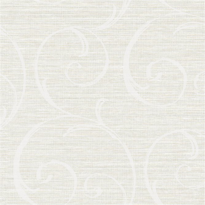 Seabrook Designs Notting Hill Scroll Light Gray &amp; White Wallpaper