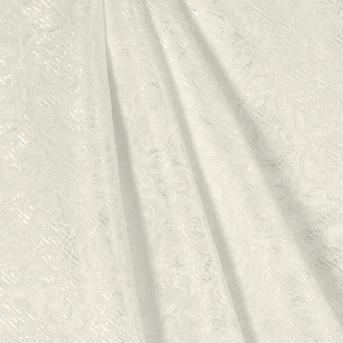 Le Krisel 118" Jacquard Pure White Fabric image 2 of 2